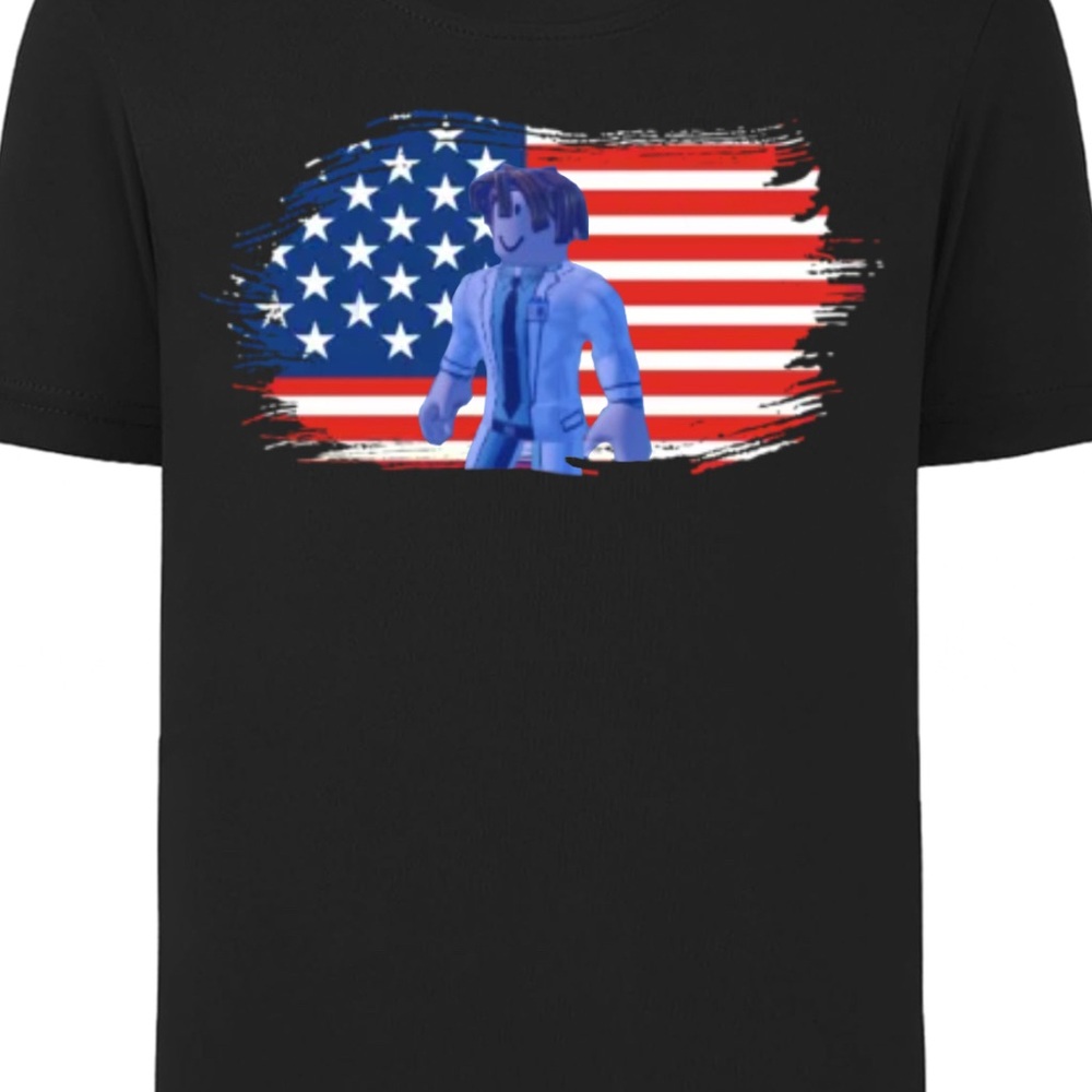 Roblox America Black Graphic Kids Shirt Boys